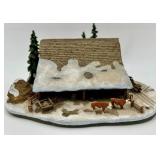 Danbury Mint John Deere Twin Pines & the Log Barn Sculptures