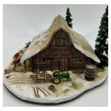 Danbury Mint John Deere Twin Pines & the Log Barn Sculptures