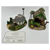 The Danbury Mint Round Barn Sculpture Set D8955 & Small Barn with Tractor