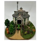 The Danbury Mint Round Barn Sculpture Set D8955 & Small Barn with Tractor