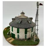 The Danbury Mint Round Barn Sculpture Set D8955 & Small Barn with Tractor