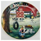 John Deere Collector Plate Set With Tractor Display