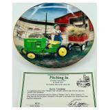 John Deere Collector Plate Set With Tractor Display