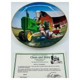 John Deere Collector Plate Set With Tractor Display