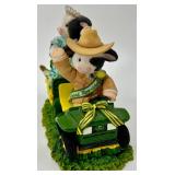 Enesco Mary Moo Moos John Deere Figurines lot of 3 with Display Wagon
