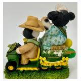 Enesco Mary Moo Moos John Deere Figurines lot of 3 with Display Wagon