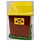 John Deere Ceramic Barn Cookie Jar, Frog Bank & Tractor Jug Bank