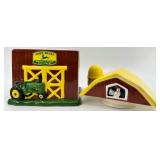 John Deere Ceramic Barn Cookie Jar, Frog Bank & Tractor Jug Bank