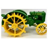 John Deere 1948 Model B Tractor Clock With Metal Trash Can