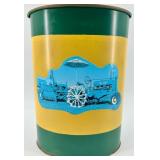 John Deere 1948 Model B Tractor Clock With Metal Trash Can