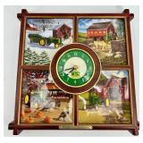 John Deere Clock & Decorative Wagon Set
