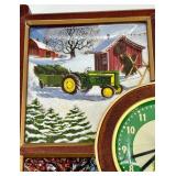 John Deere Clock & Decorative Wagon Set