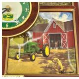 John Deere Clock & Decorative Wagon Set