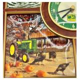 John Deere Clock & Decorative Wagon Set