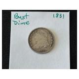 1831 Capped Bust Dime Hard to Find Only 771,350 Minted