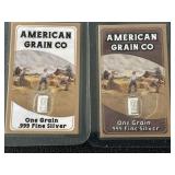 4 - 1 Grain .999 Fine Silver Bars