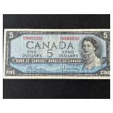 1954 Canada $5 Dollar Note