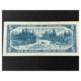 1954 Canada $5 Dollar Note