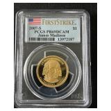 2007-S James Madison Dollar Proof PCGS PR69 Deep Cameo