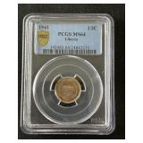 1941 Liberia Half Cent PCGS MS64