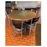 52' Round Table ;(5) Exclusive Pizza Hut chairs.