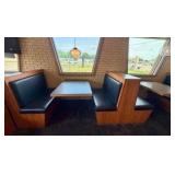 (4) Double-Back Booth seats,  (1) Single Boot seat; 5 Wall-mounted Tables
