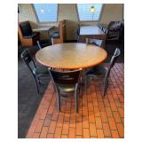 52' Round Table; (5) Exclusive Pizza Hut chairs