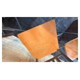 High Top Table and (6) Slat Back Bar Stools
