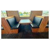 (4) Double-Back Booth seats,  (1) Single Boot seat; 5 Wall-mounted Tables