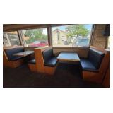 (2) Double-Back, Booth seats, (2) Single; 2 tables