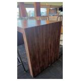 High Top Table and (6) Slat Back Bar Stools