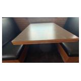 (4) Double-Back Booth seats,  (1) Single Boot seat; 5 Wall-mounted Tables