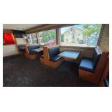 (2) Double-Back, Booth seats, (2) Single; 2 tables