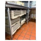 Left side stainless steel drain board; right-side sink