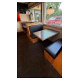 (2) Double-Back, Booth seats, (2) Single; 2 tables