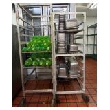 (2) NSF Rolling SS utility racks/speed racks