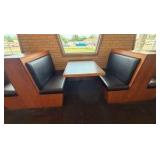 (4) Double-Back Booth seats,  (1) Single Boot seat; 5 Wall-mounted Tables