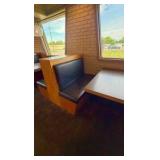 (4) Double-Back Booth seats,  (1) Single Boot seat; 5 Wall-mounted Tables