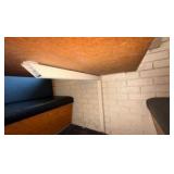 (4) Double-Back Booth seats,  (1) Single Boot seat; 5 Wall-mounted Tables