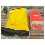 Hi Vis work gloves and concrete boots