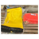 Hi Vis work gloves and concrete boots
