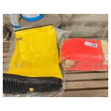 Hi Vis work gloves and concrete boots