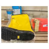 Hi Vis work gloves and concrete boots