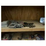 Misc items with shelving unit