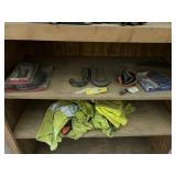 Misc items with shelving unit