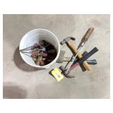 Misc Bucket of Hammer and Screwdrivers