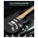 $130 RVONE RST-150 39' Beginner Electric Guitar Kit with Amp & HSS Pickups, Starter Set, Gig Bag