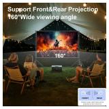 100 inch Projector Screen with Stand - HUANYINGBJB Portable 16:9 4K HD Front/Rear Carry Bag