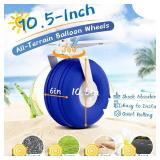 $189 Beach Wagon with 10.5' TPU All-Terrain Wheels, Heavy-Duty Folding Cart, 150L (Blue)