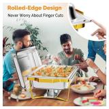 $130 ROVSUN 4-Pack 9QT Chafing Dishes with Rolled-Edge Gold & Silver Design, Folding Frame